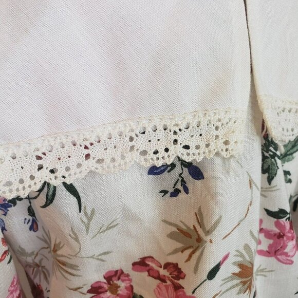 Vintage Floral Belted Dress Spring Garden Tea Party Cottagecore Sz 10 - Picture 5 of 16